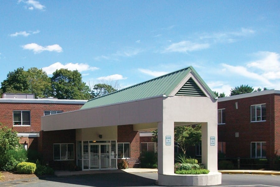 Front entrance of a senior care facility