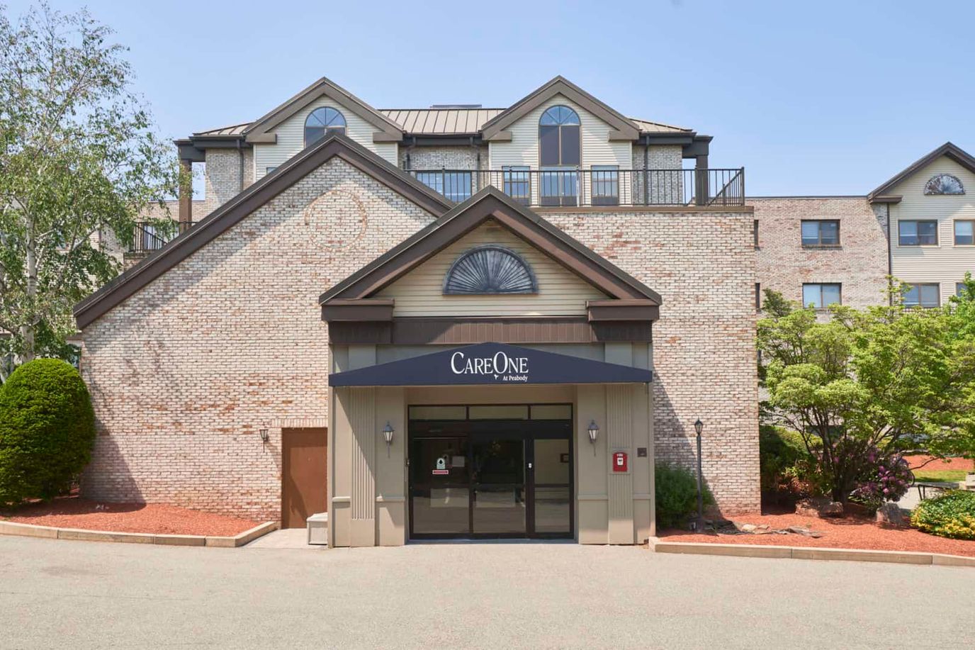 Exterior view of CareOne at Peabody building entrance