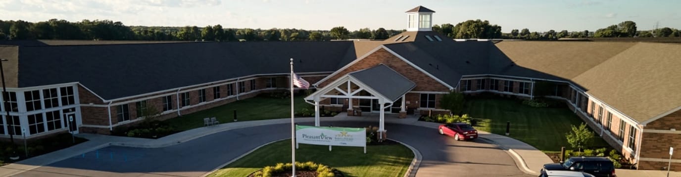 Aerial view of the Pleasant View assisted living facility