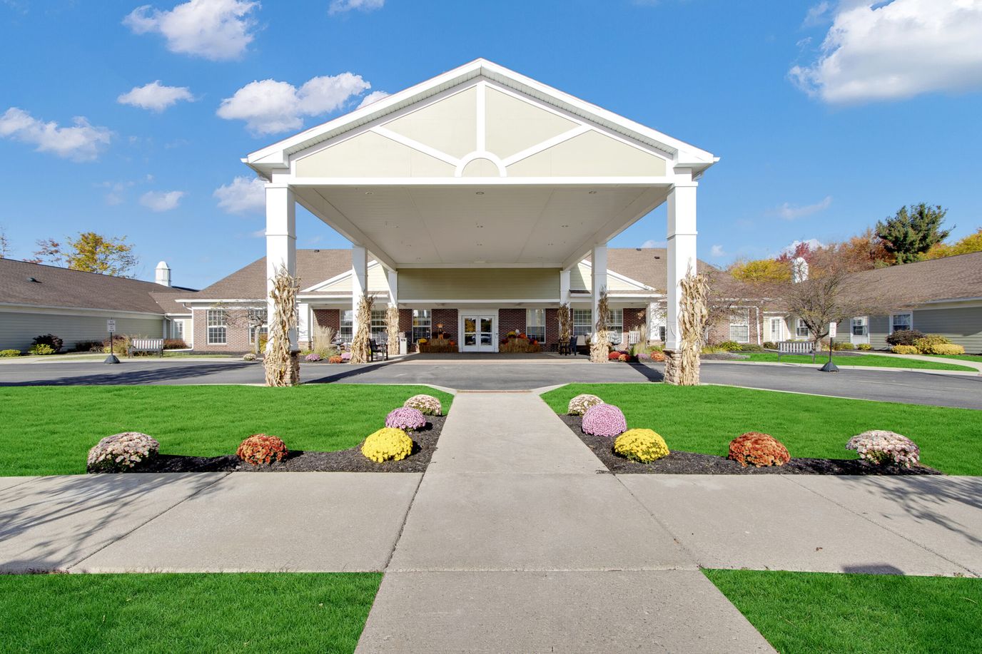 Exterior view of Orchard Heights senior living facility