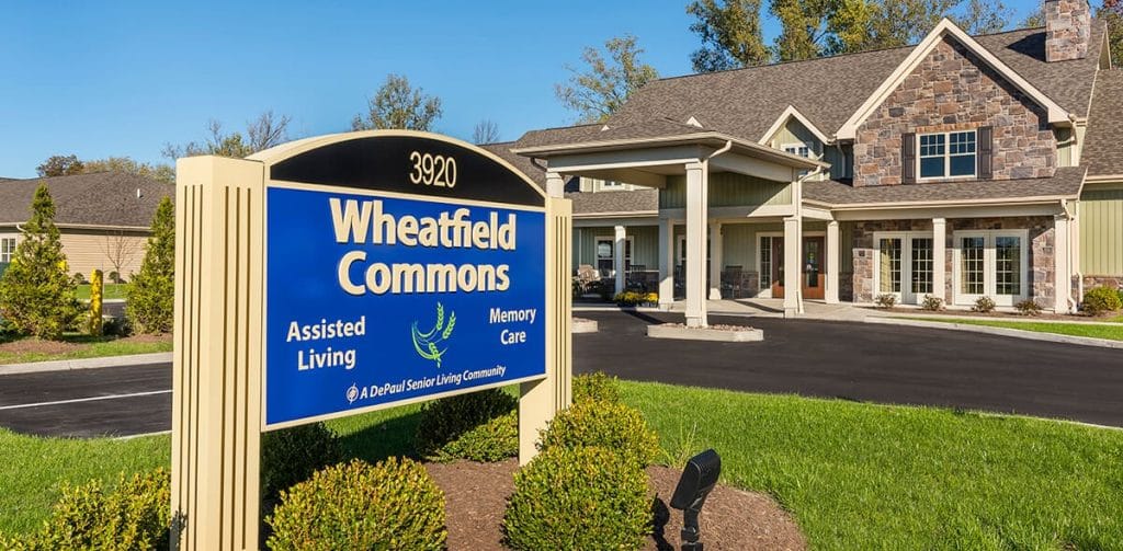 Exterior view of Wheatfield Commons assisted living facility