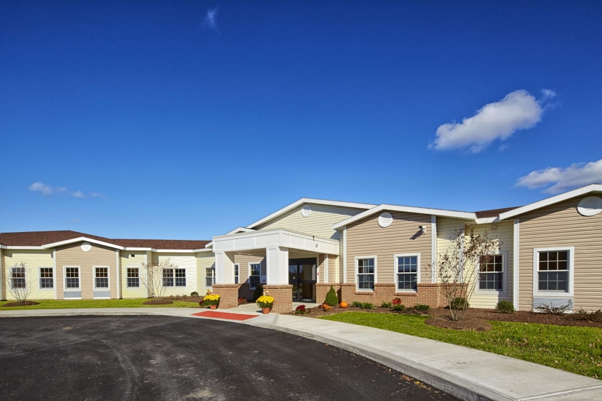 Exterior view of St. Francis Commons facility entrance
