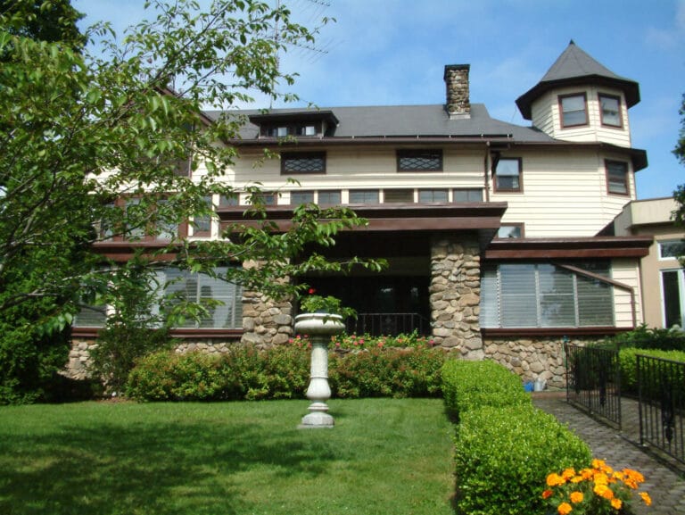 Exterior view of a large senior living facility