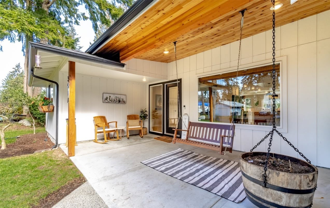 Exterior view of a welcoming porch area