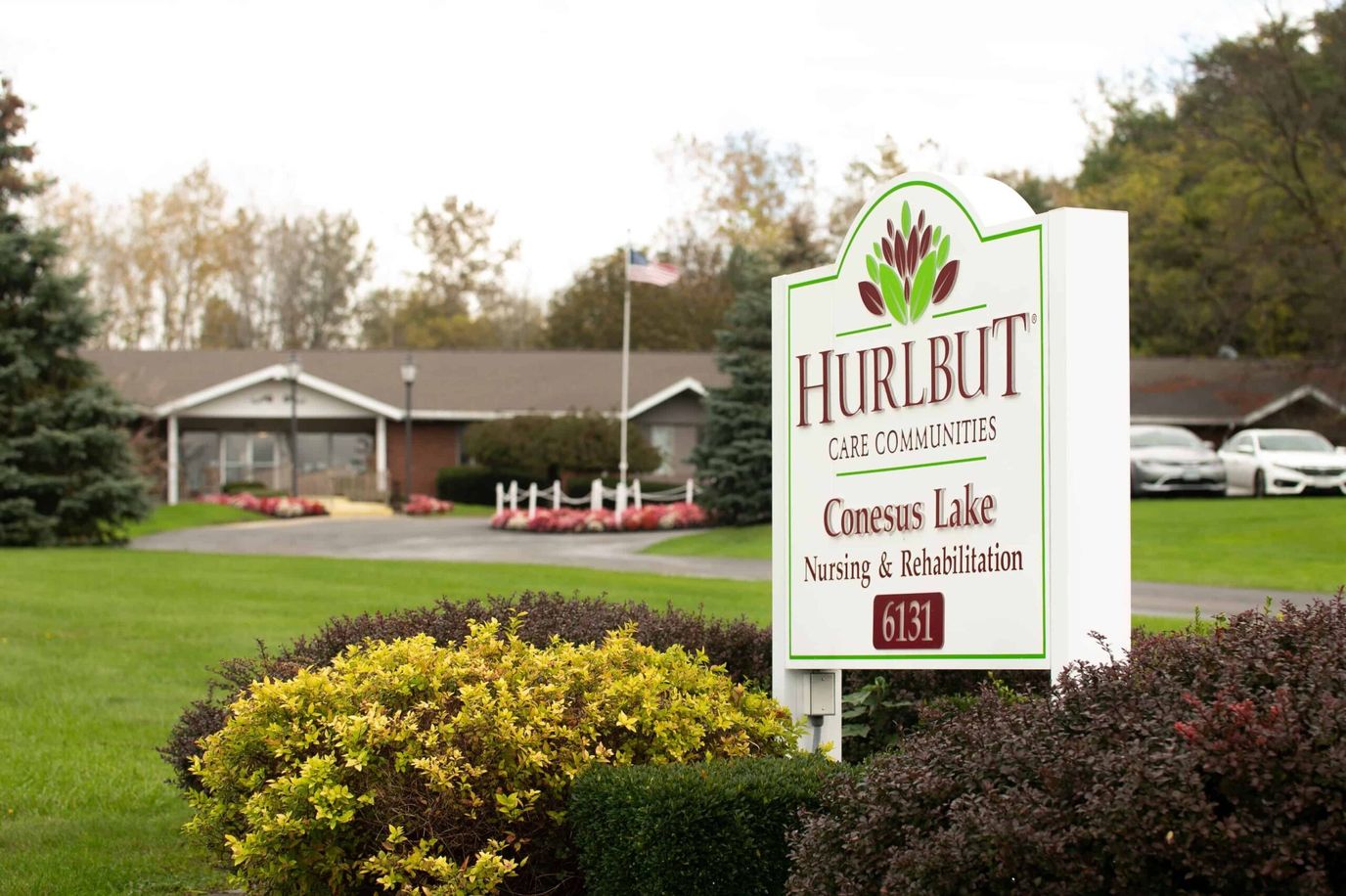 Exterior view of the Conesus Lake Nursing Home sign