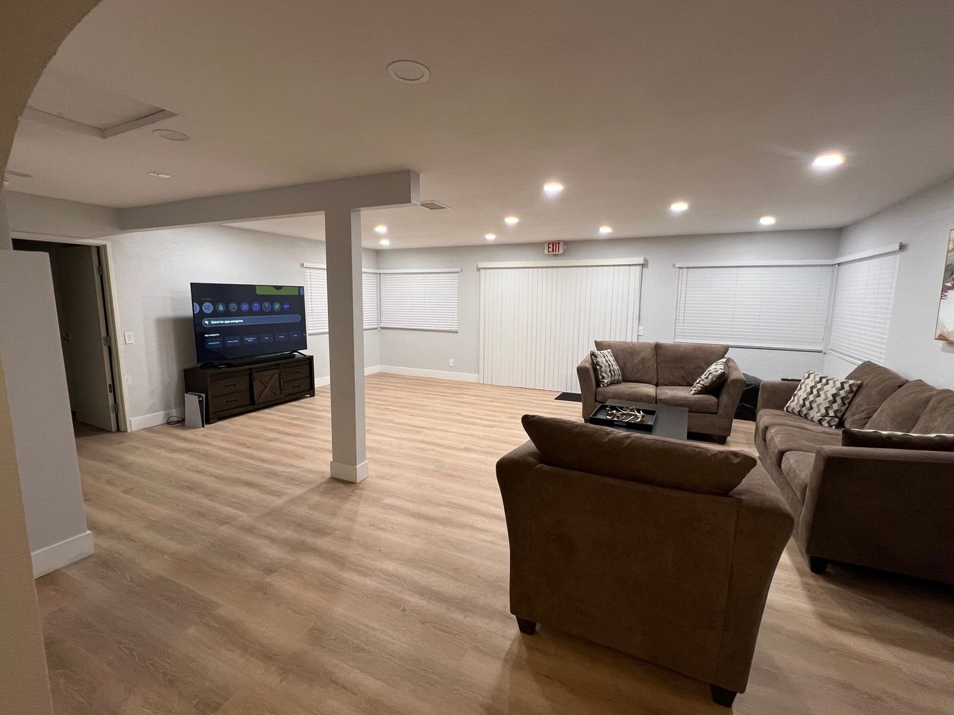 Spacious common area with comfortable seating