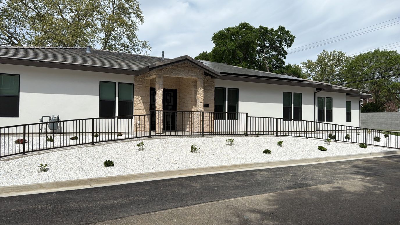 Exterior view of a modern assisted living facility