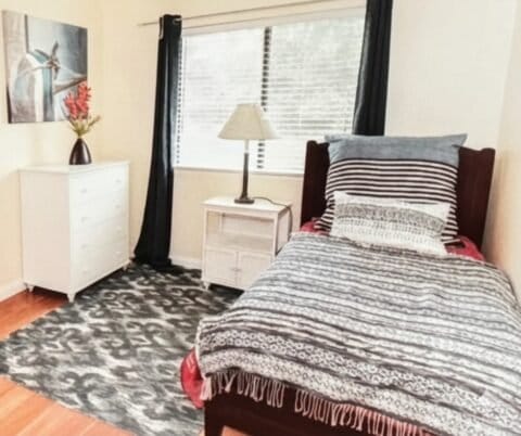 Cozy private room in a senior living facility