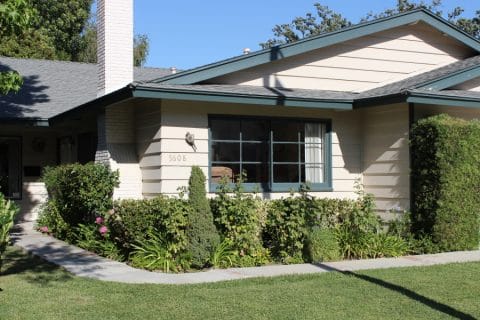 Exterior view of a single-story assisted living facility