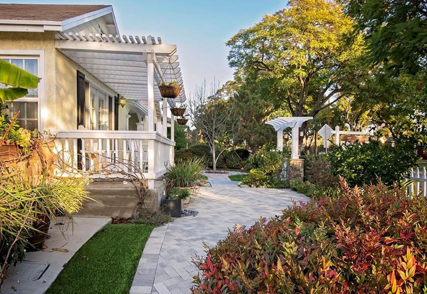 Beautiful outdoor pathway and garden area