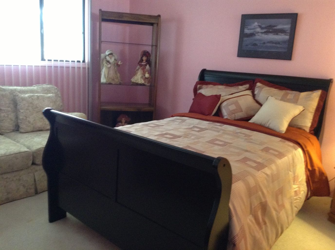 Cozy bedroom setup in assisted living facility