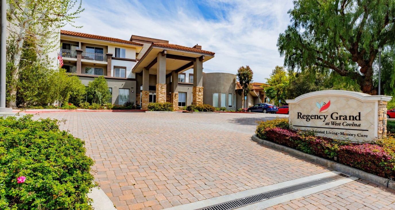 Entrance and exterior of Regency Grand at West Covina