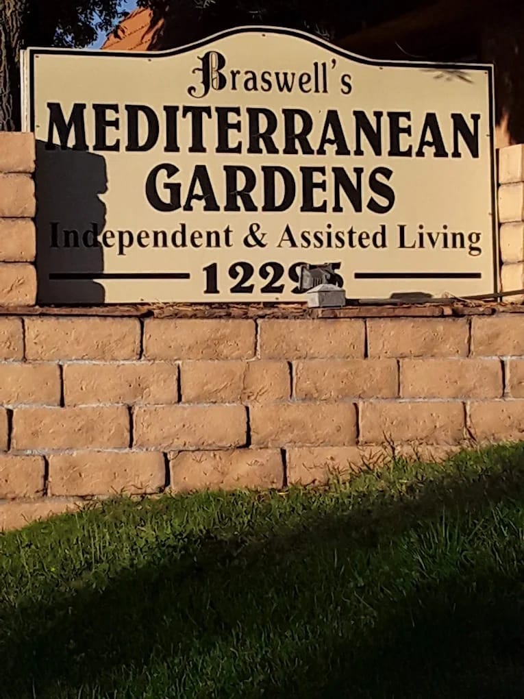 Sign for Braswell's Mediterranean Gardens facility