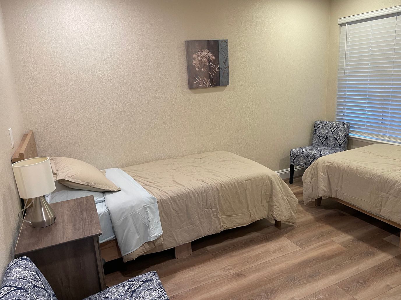 Cozy interior view of a double bedroom