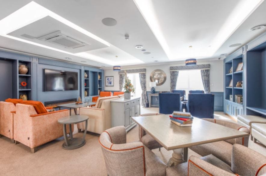 Bright common area with comfortable seating