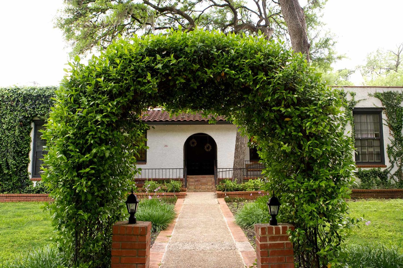 Archway leading to the Lodge at Leon Springs