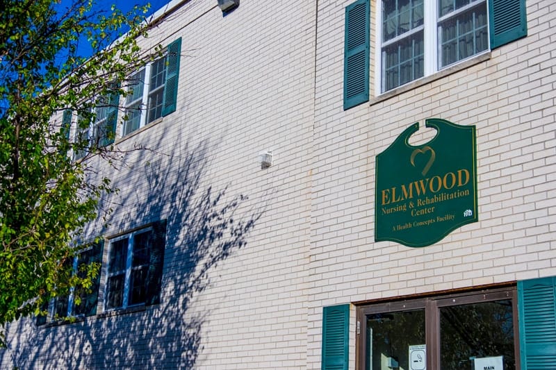 Exterior sign of Elmwood Nursing and Rehabilitation Center
