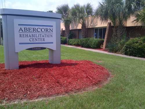Sign for Abercorn Rehabilitation Center outside facility