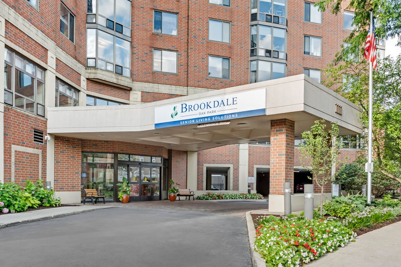 Entrance of Brookdale at Home Oak Park facility