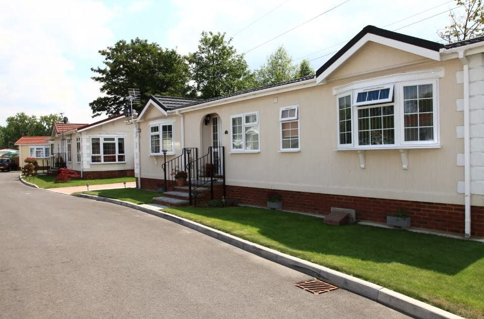 Exterior view of residential units in a park setting