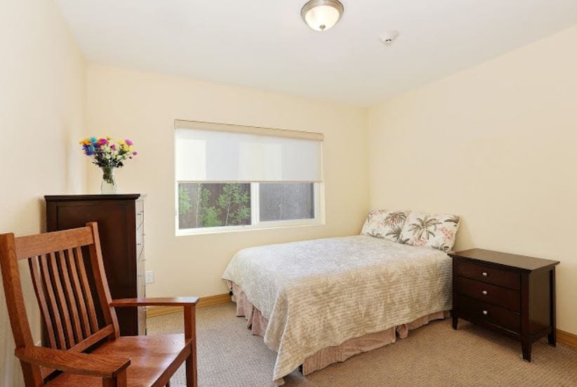 Comfortable bedroom in a senior living facility