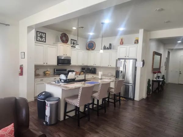 Modern kitchen area in a senior living facility