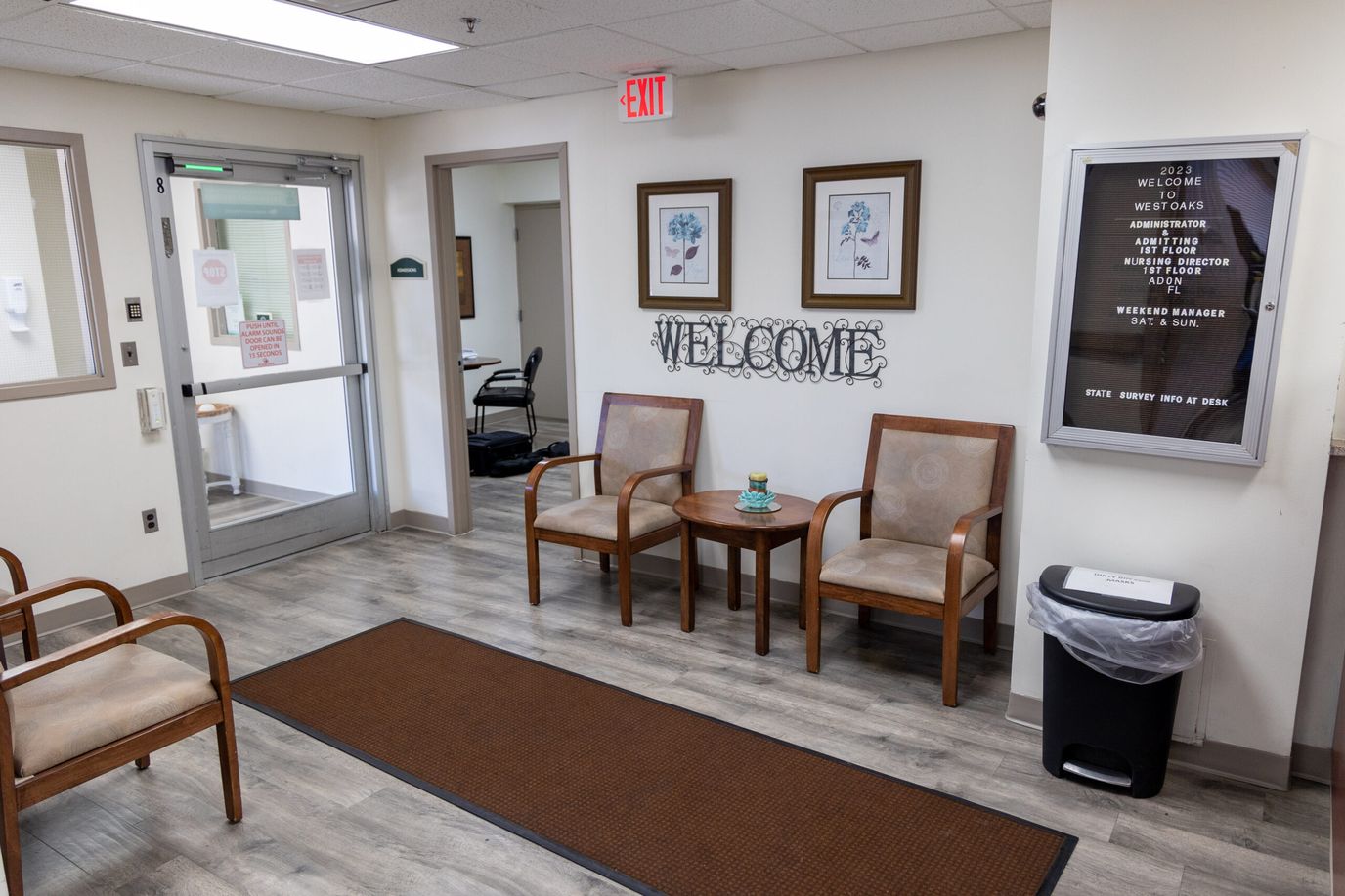 Welcoming lobby area with seating and decor