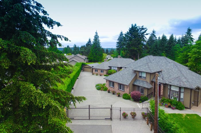 Aerial view of the Evergreen Eldercare facility