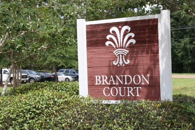 Sign for Brandon Court assisted living facility