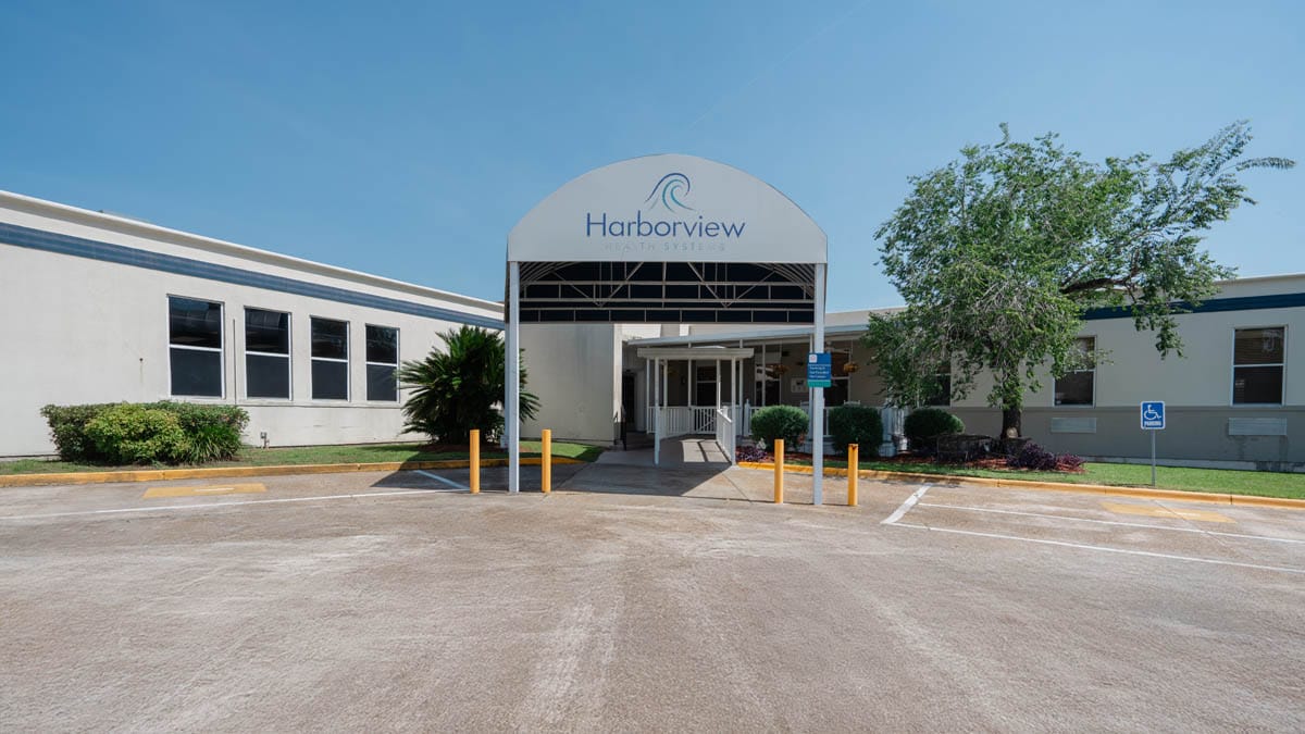 Exterior view of Harborview facility entrance