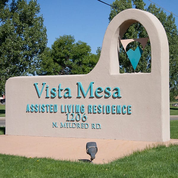 Exterior sign for Vista Mesa Assisted Living Residence