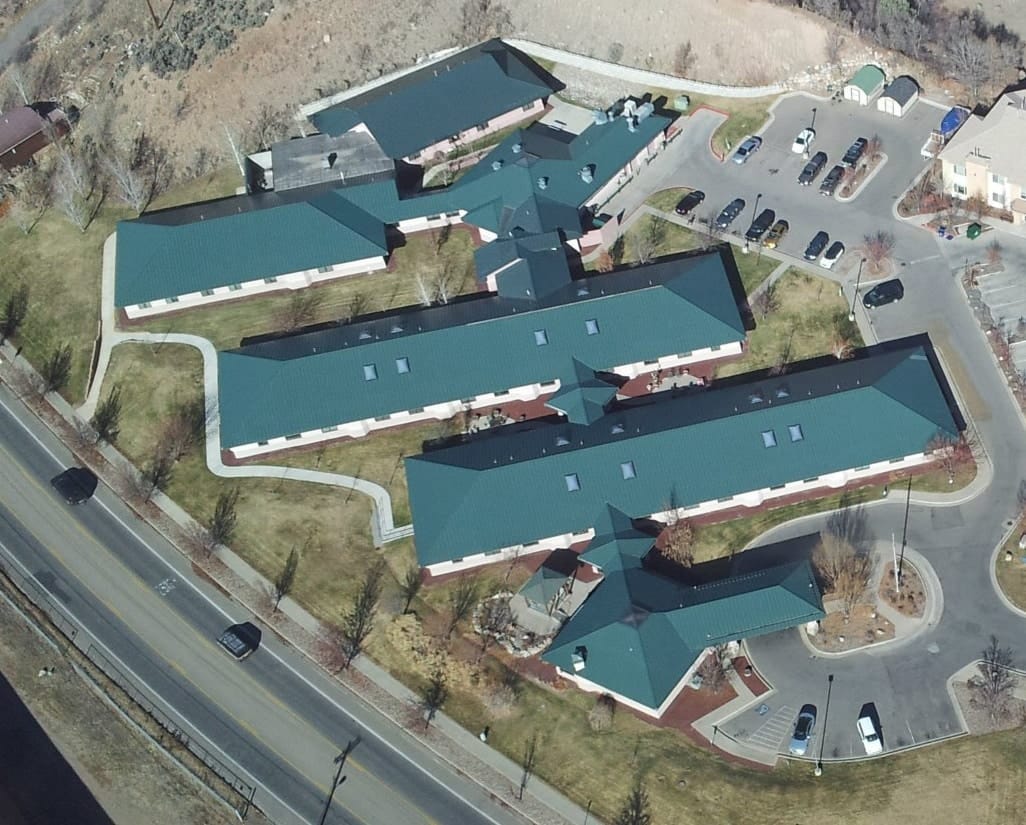 Aerial view of Sunshine Gardens West assisted living facility