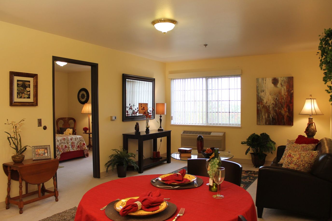 Bright interior of a resident's room with decor