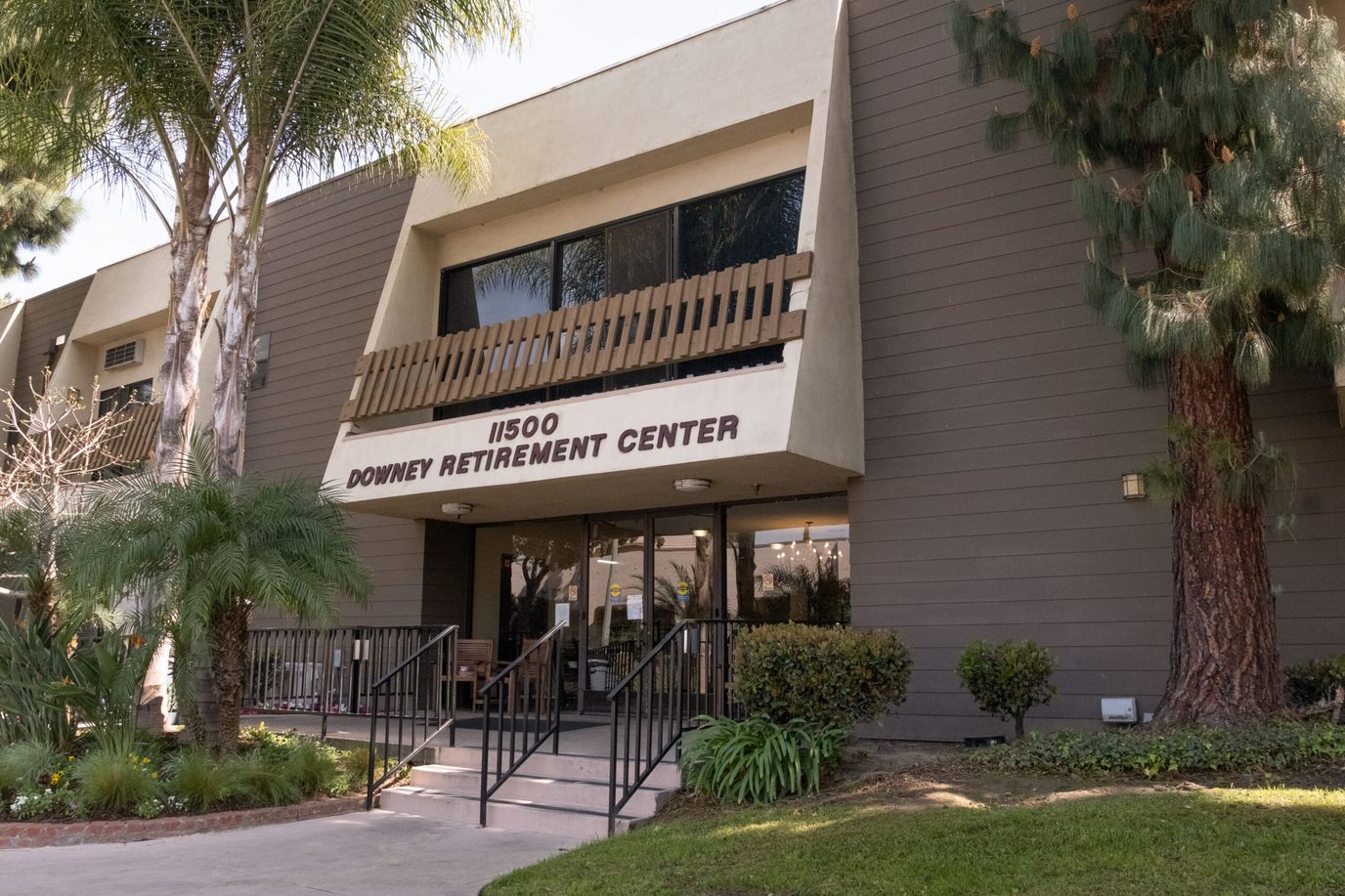 Exterior view of Downey Retirement Center building