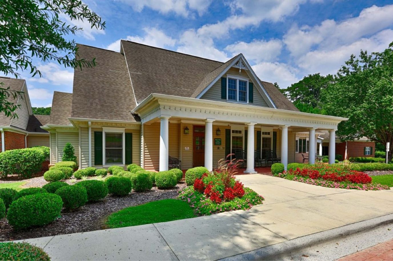 Exterior view of The Brook senior living facility