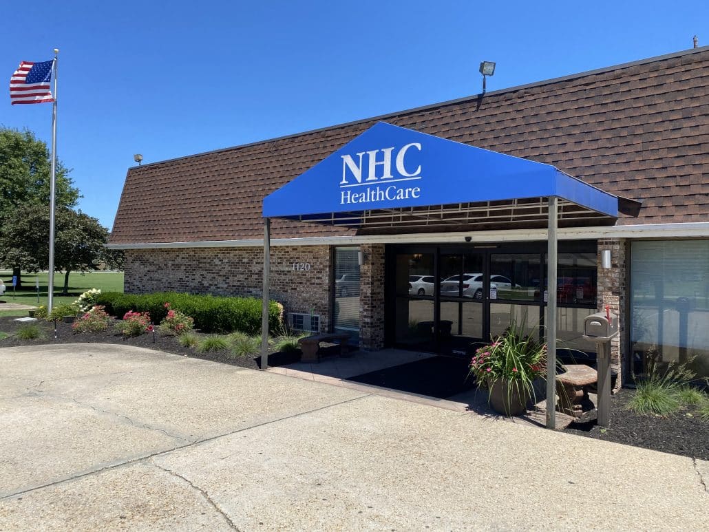 Exterior view of NHC Healthcare building entrance