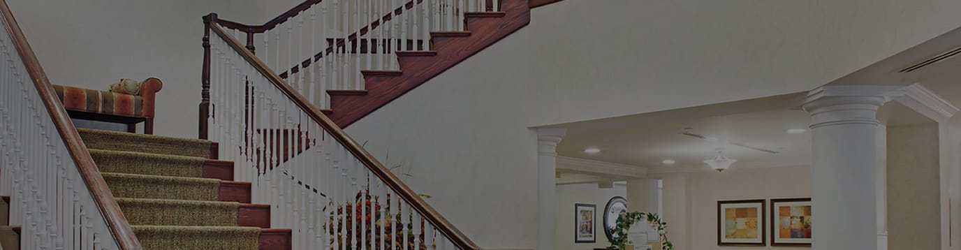 Interior view of a staircase in the facility