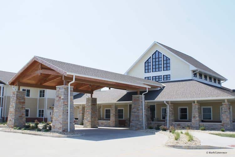 Exterior view of The Village at Mercy Creek entrance