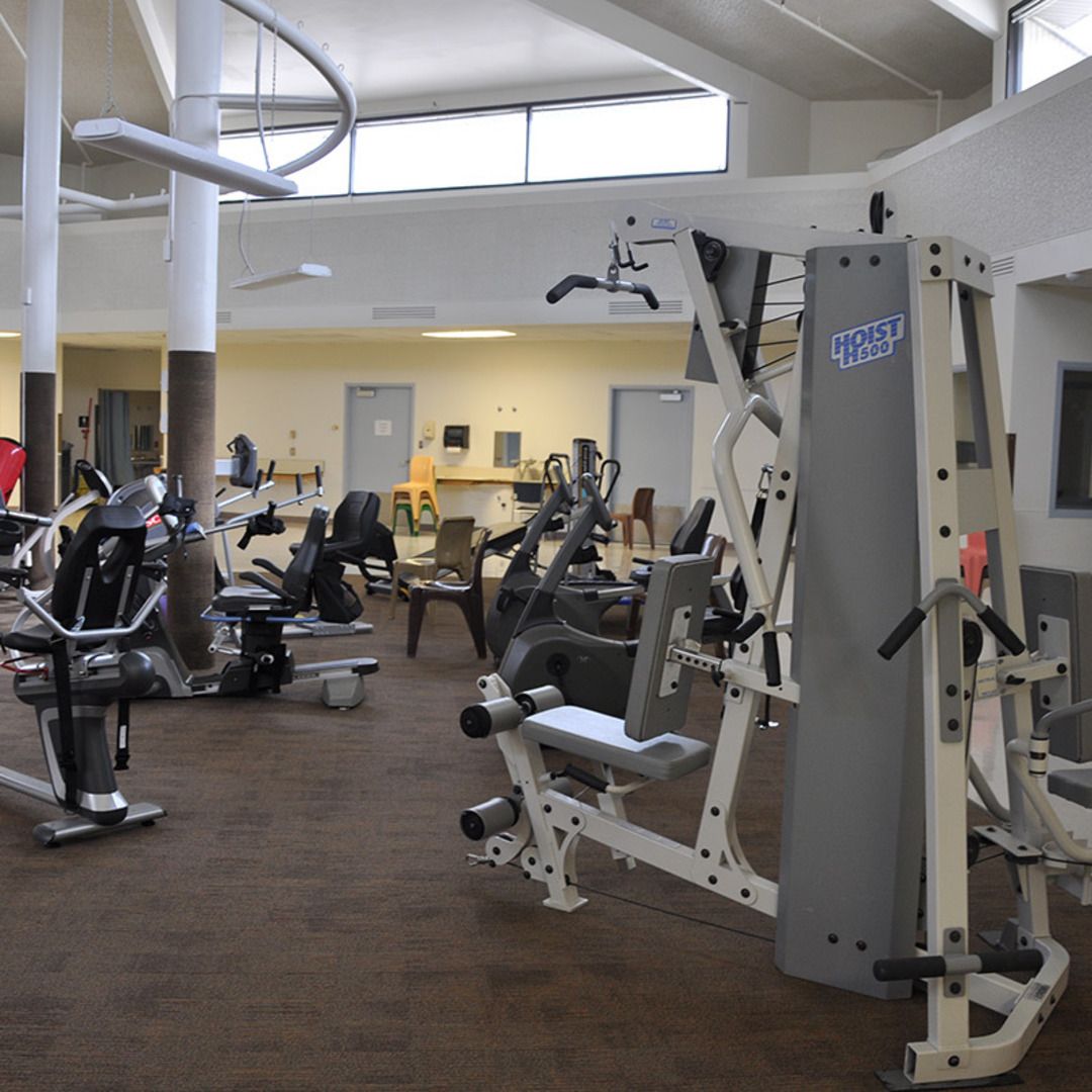 Interior gym area with exercise equipment