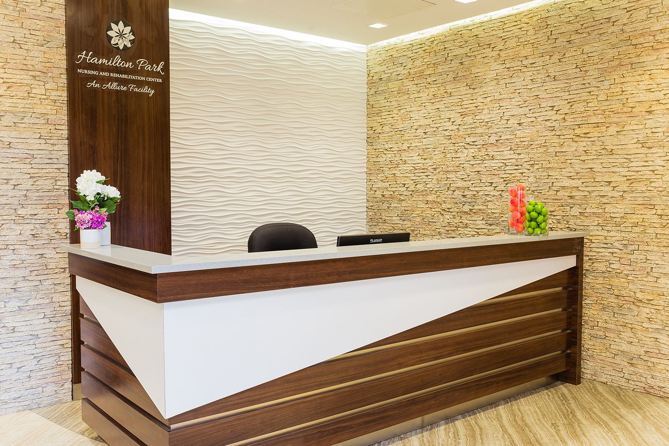 Reception area of Hamilton Park Nursing and Rehabilitation Center