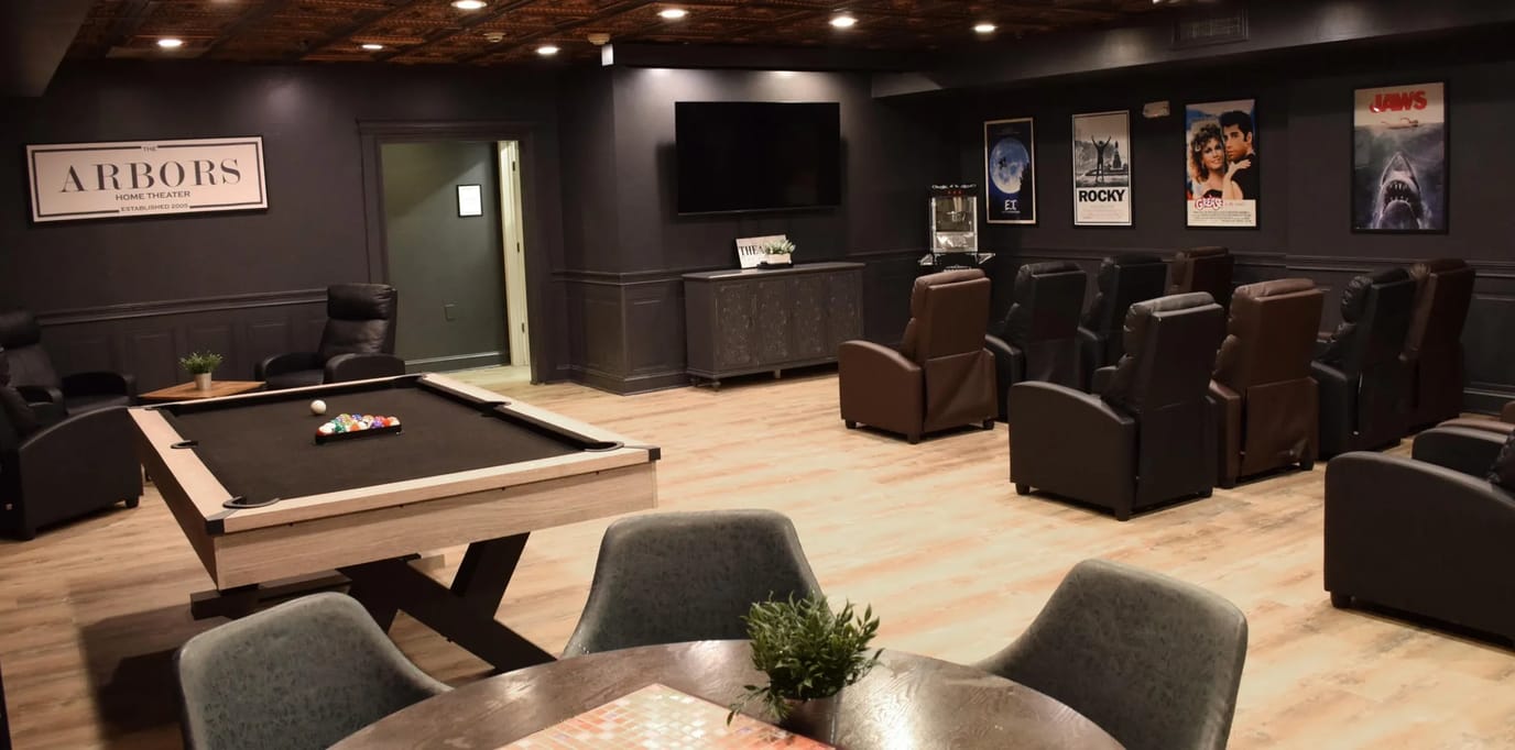 Common area with seating and game table