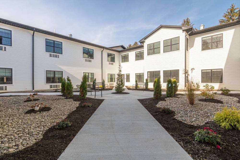 Beautifully landscaped outdoor space with pathways