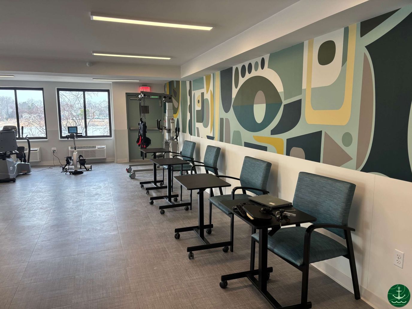 Interior view of a bright, modern common area