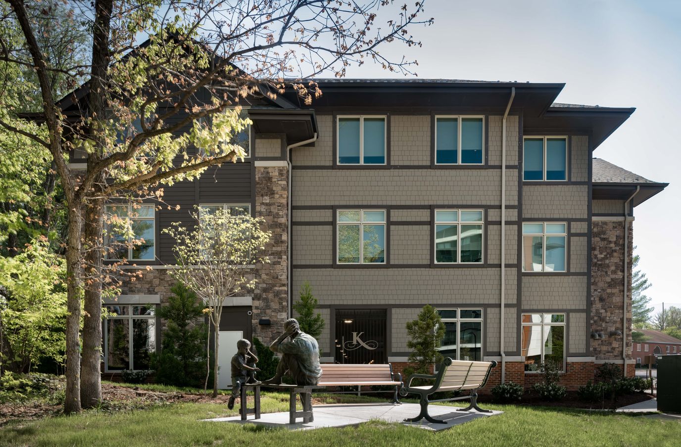 Exterior view of a modern assisted living facility