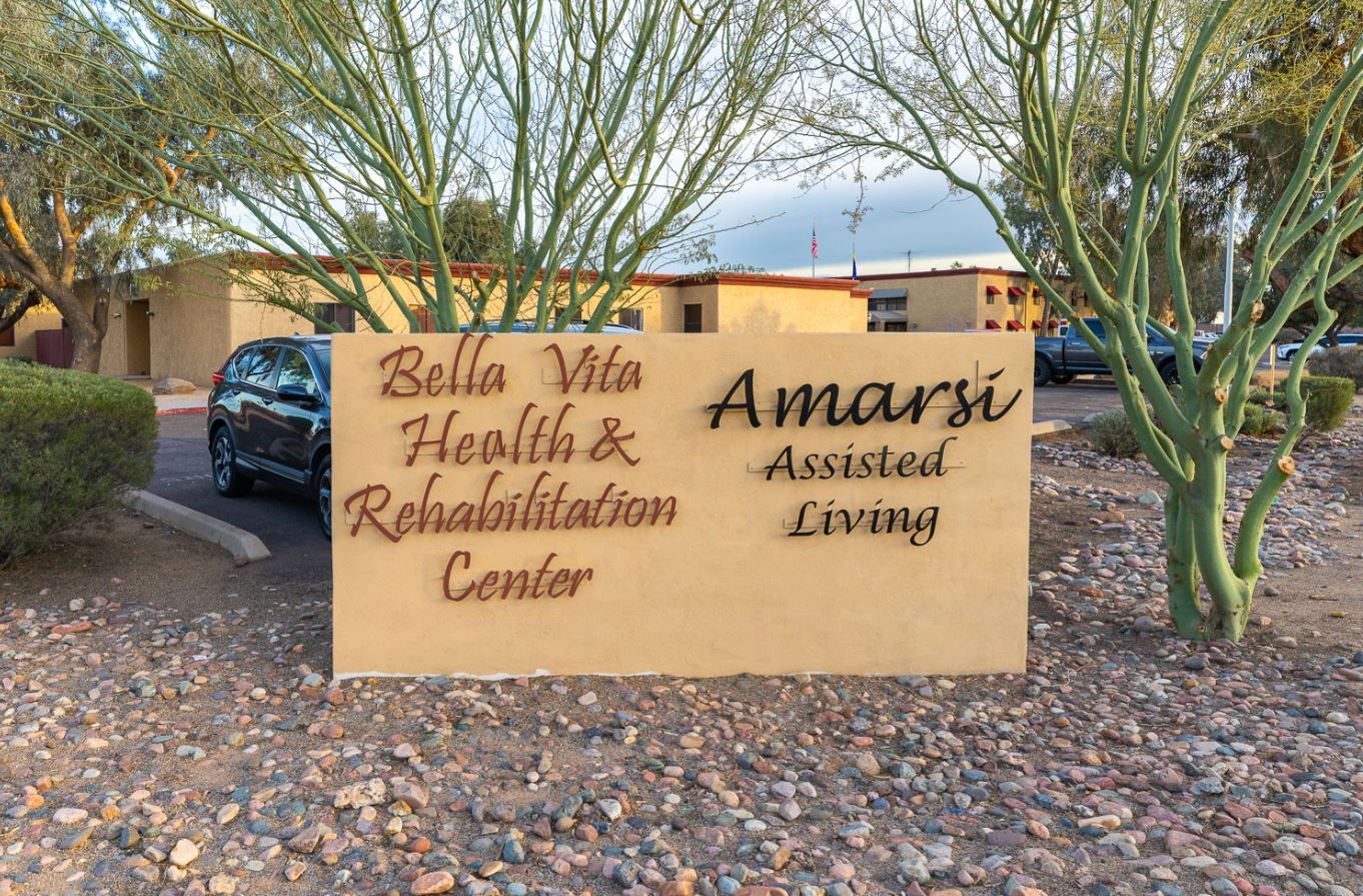 Exterior sign for Amarsi Assisted Living facility
