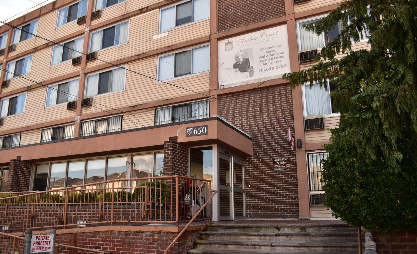 Exterior view of Amber Court of Brooklyn building entrance