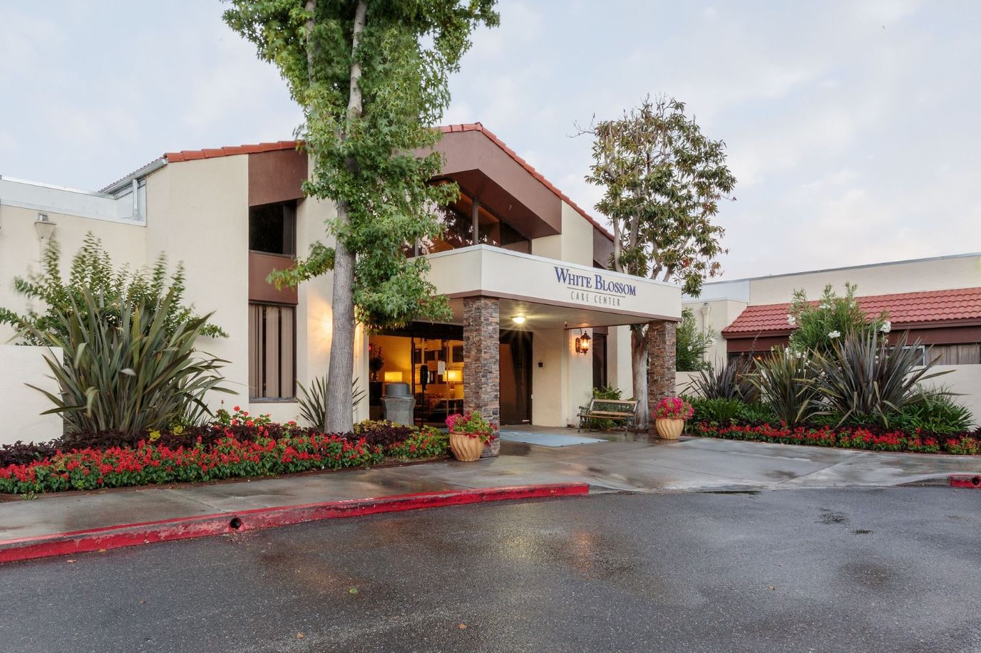 Exterior view of White Blossom Care Center entrance