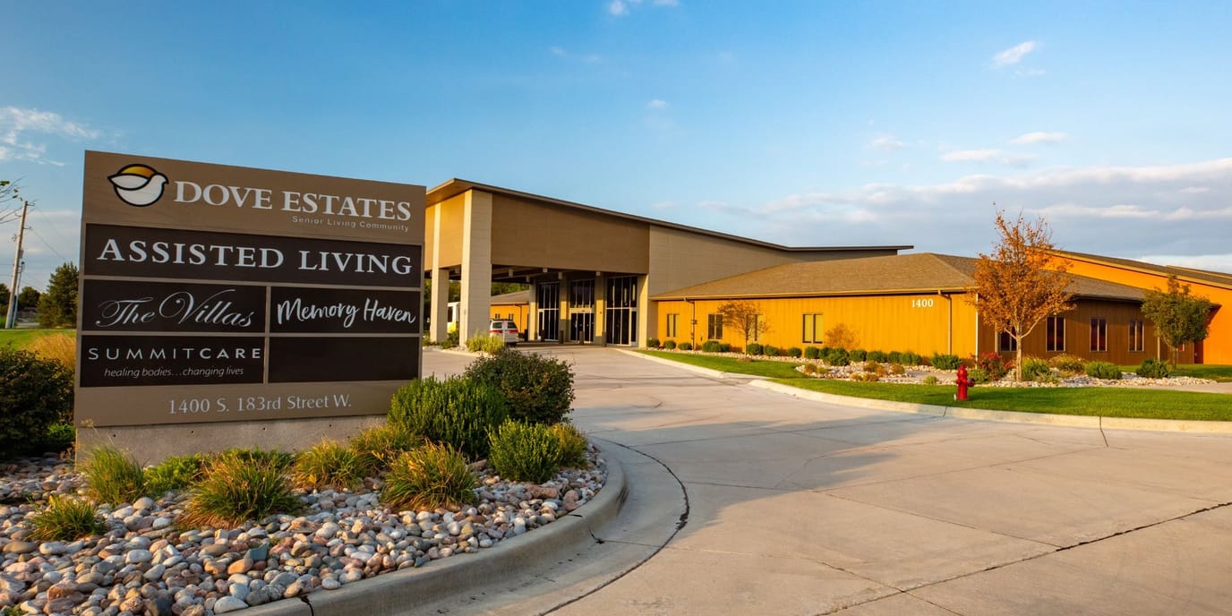 Exterior view of Dove Estates Assisted Living facility