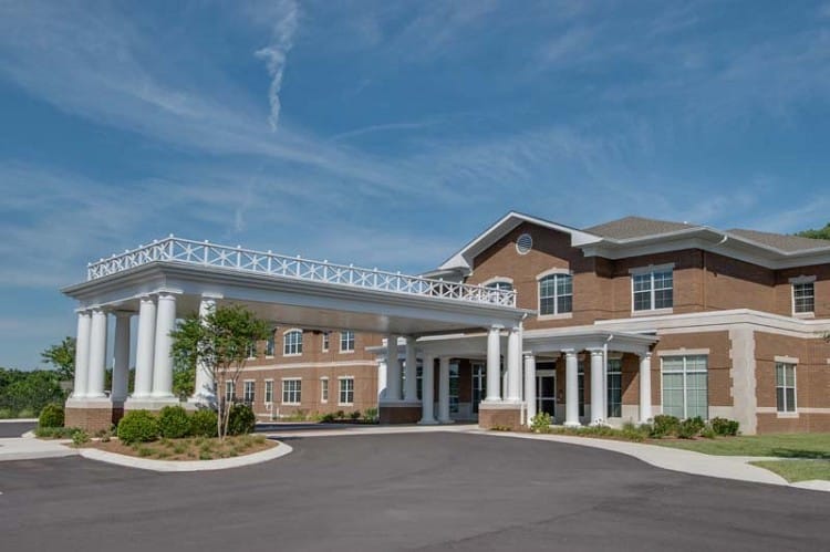 Exterior view of NHC Place at the Trace nursing home