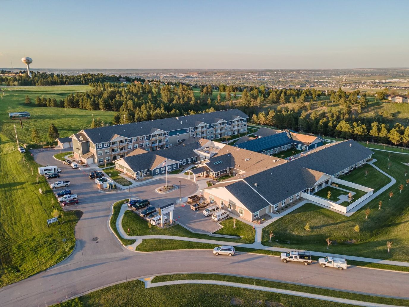 Aerial view of Peaceful Pines Senior Living Community